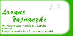 lorant hajnaczki business card