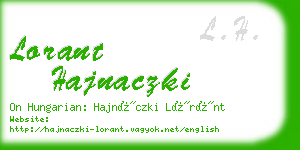 lorant hajnaczki business card